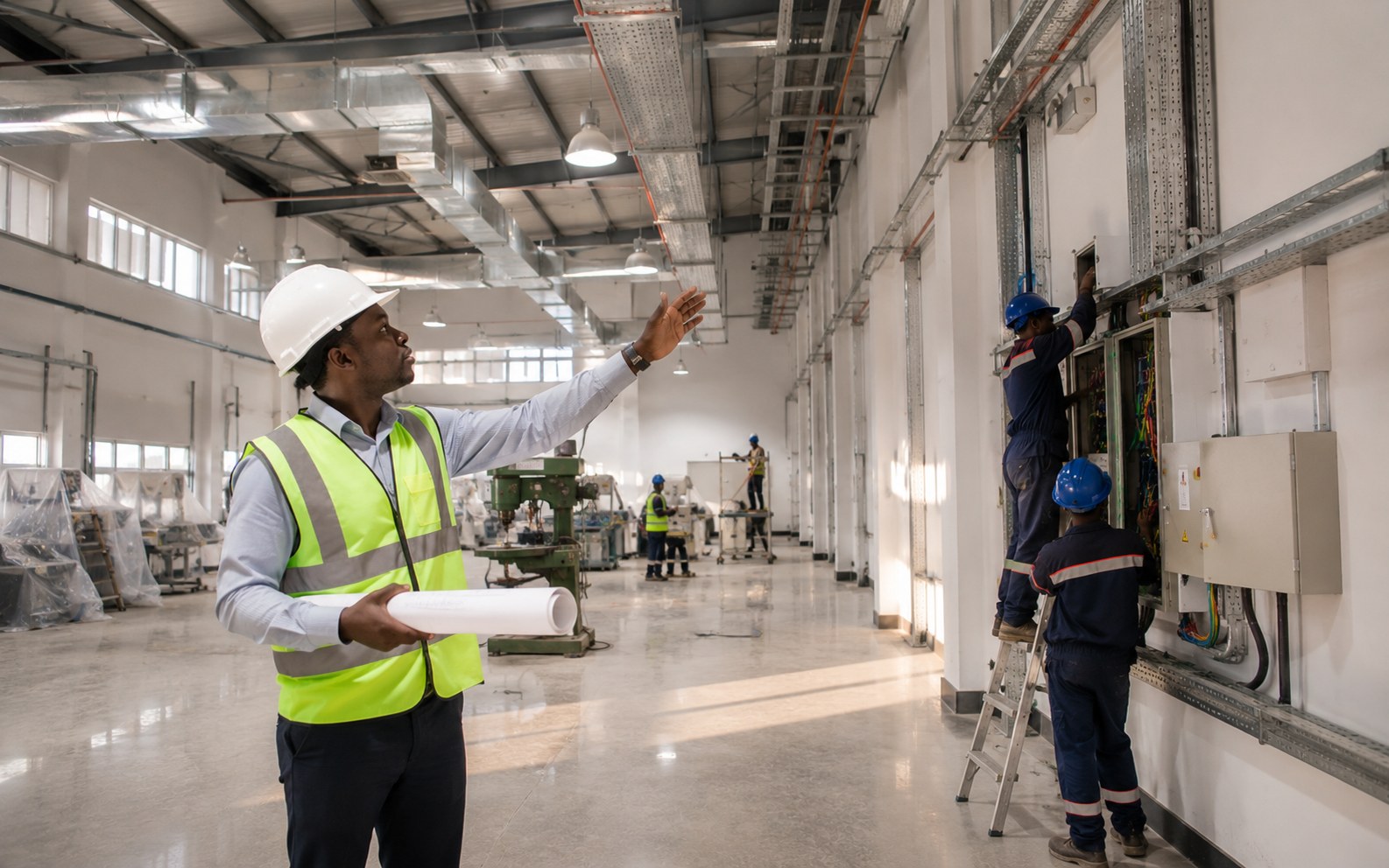 BC Industries project engineer coordinating an industrial facility fit-out